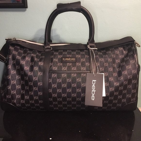 bebe black duffle bag
